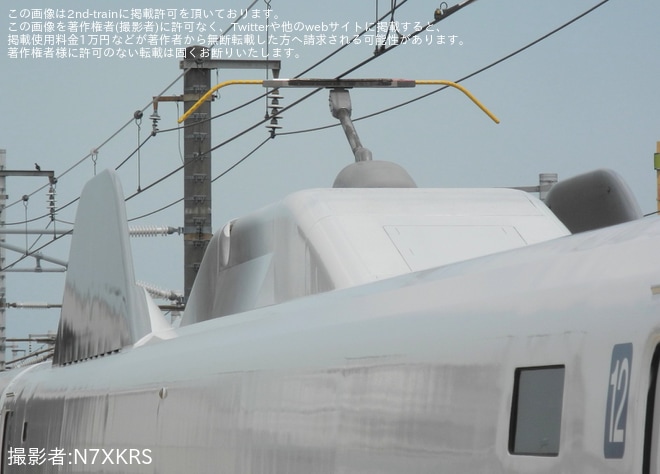 【JR海】N700A(スモールA) X77編成浜松工場出場試運転を不明で撮影した写真