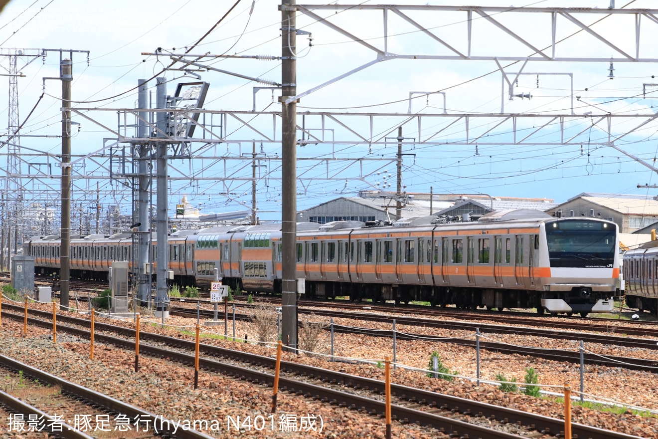 【JR東】E233系T10編成長野総合車両センター構内試運転の拡大写真
