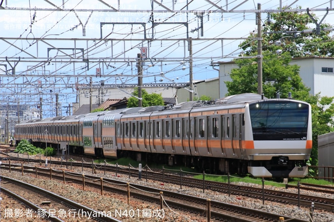 【JR東】E233系T10編成長野総合車両センター構内試運転を不明で撮影した写真