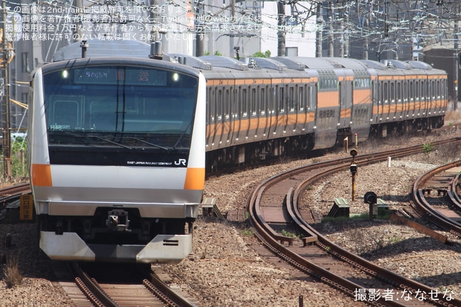 恵比寿～渋谷間で撮影された【JR東】E233系トタH48編成 東京総合車両センター出場(2025)