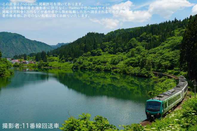【JR東】只見線に初乗り入れ「『リゾートしらかみ 橅編成』で行く!絶景の只見線日帰りの旅」ツアーが催行を不明で撮影した写真