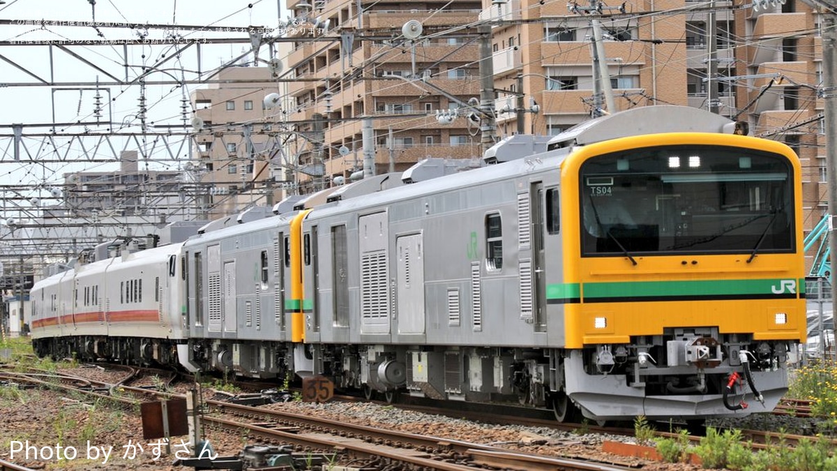 JR東】キヤE193系「East i-D」3両がGV-E197系TS04編成に牽引され運転