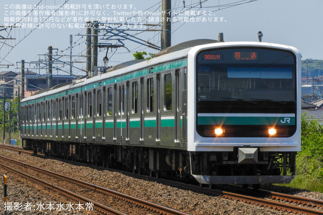 大甕～常陸多賀間で撮影された【JR東】いわき市ふるさと納税返礼品「いわき駅 E501系運転体験会」イベントが催行