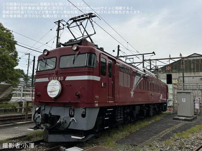上野(旧田端)統括センターで撮影された【JR東】「(昼間)機関車見学会EF81 ヘッドマーク付き撮影会」開催
