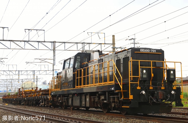 陣原～折尾間で撮影された【JR九】DD200-701牽引による鳥栖・荒木工臨