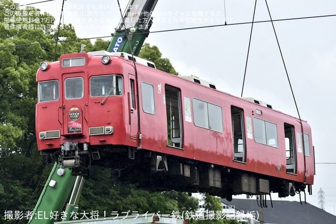【名鉄】6800系6808F+6000系6003Fが大江から廃車回送と搬出作業を不明で撮影した写真