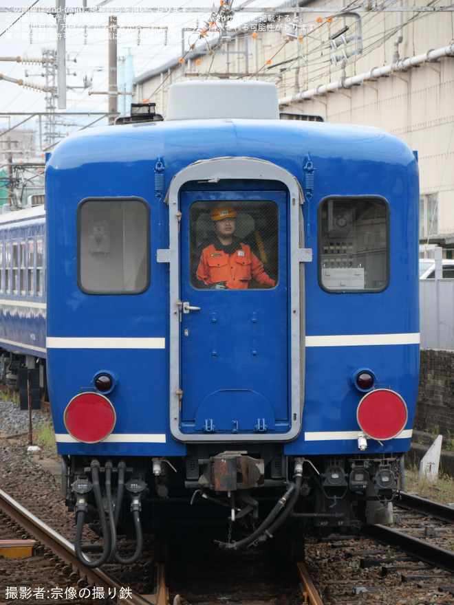【JR西】オハ12-346、スハフ12-155下関総合車両所本所出場を幡生駅で撮影した写真