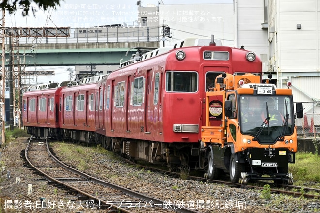 【名鉄】6800系6808F+6000系6003Fが大江から廃車回送と搬出作業を不明で撮影した写真