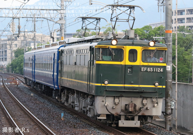 さくら夙川駅で撮影された【JR西】オハ12-346、スハフ12-155下関総合車両所本所出場