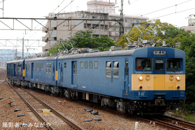 茨木駅で撮影された【JR西】クモヤ145-1201(D5編成)吹田総合車両所本所出場試運転