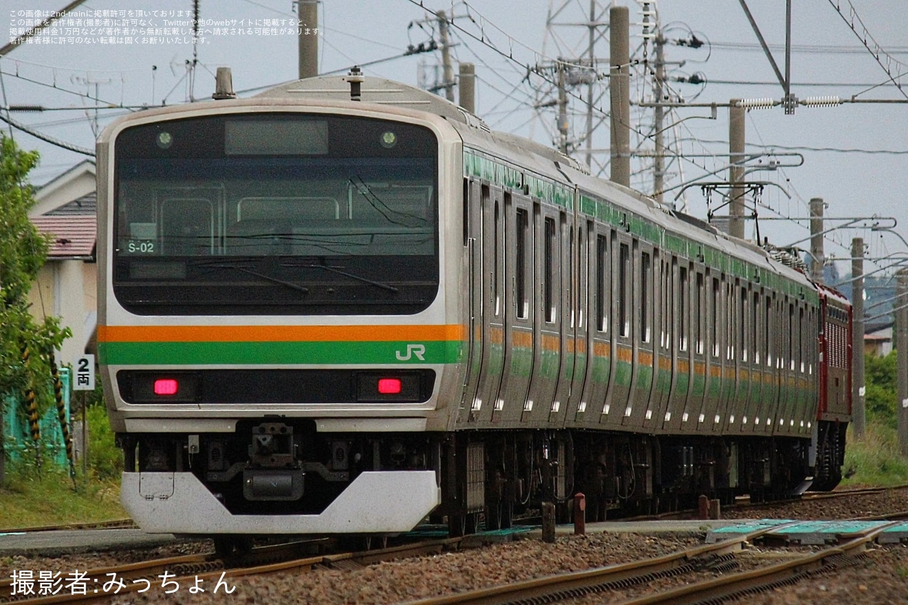 【JR東】E231系コツS-02編成 秋田総合車両センター出場配給の拡大写真