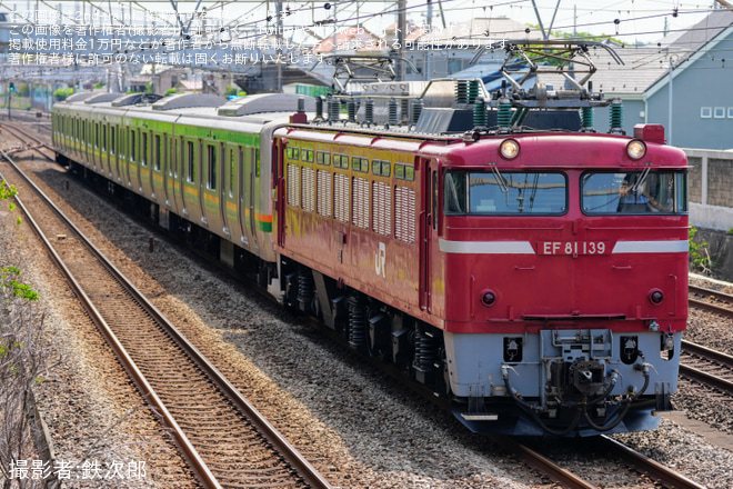 二宮～国府津間で撮影された【JR東】E231系コツS-02編成 秋田総合車両センター出場配給