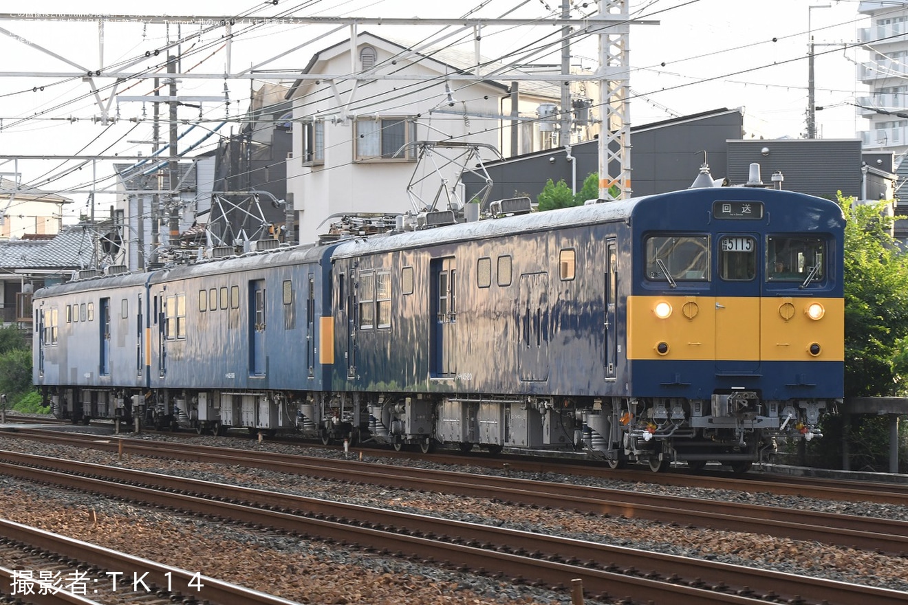 【JR西】クモヤ145形クモヤ145-1201(D5編成)吹田総合車両所本所出場回送の拡大写真