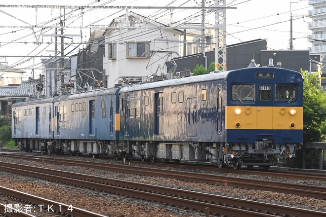 【JR西】クモヤ145形クモヤ145-1201(D5編成)吹田総合車両所本所出場回送を不明で撮影した写真