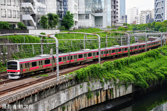 御茶ノ水駅付近で撮影された【JR東】209系ケヨ34編成 東京総合車両センター出場(202506)