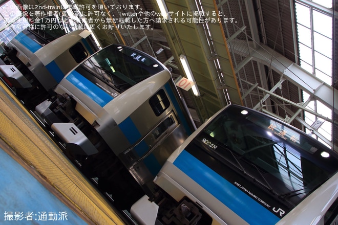 さいたま車両センターで撮影された【JR東】さいたま車両センターE233系撮影会「『#さいナカ鉄道写真』第3弾」開催