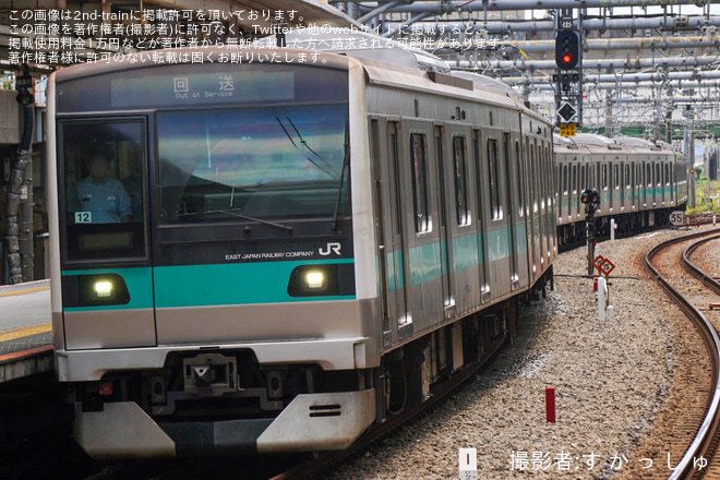 大崎駅で撮影された【JR東】E233系2000番台マト12編成 東京総合車両センター出場回送