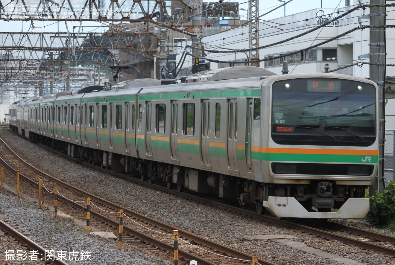 【JR東】最後の未更新編成のE231系K-02編成東京総合車両センター入場回送の拡大写真