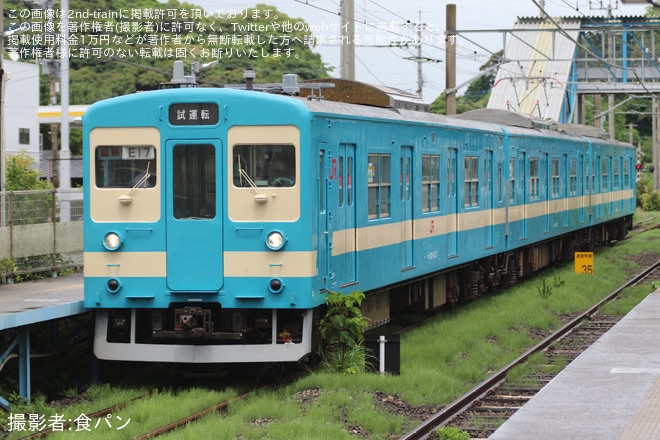 【JR九】103系E17編成が筑肥線内で試運転を実施を不明で撮影した写真