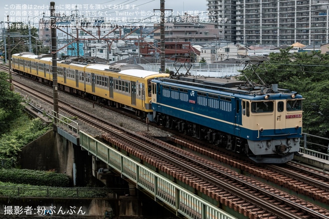 【西武】新101系1249F(ツートンカラー)が武蔵境から甲種輸送を不明で撮影した写真