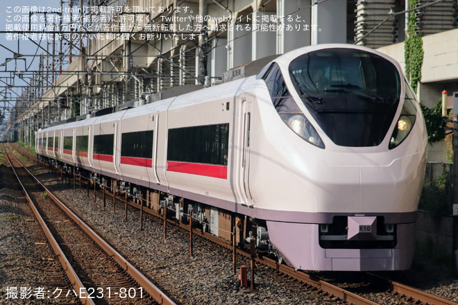 石橋駅で撮影された【JR東】E657系カツK10編成郡山総合車両センター出場回送