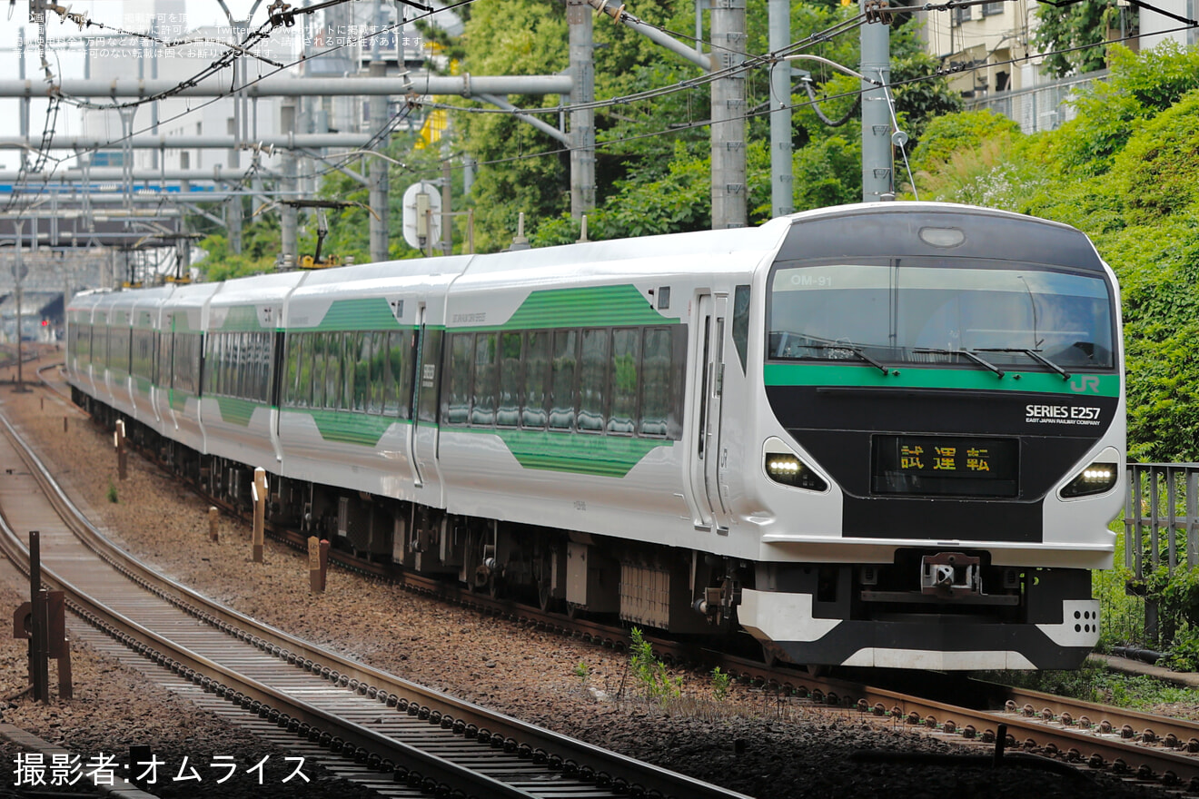 【JR東】E257系オオOM-91編成 山手貨物線試運転の拡大写真