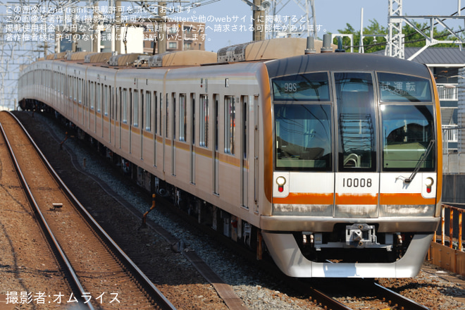 【メトロ】10000系10108F 綾瀬工場出場試運転を和光市駅で撮影した写真