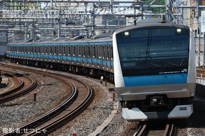 御徒町駅で撮影された【JR東】E233系サイ120編成 東京総合車両センター入場