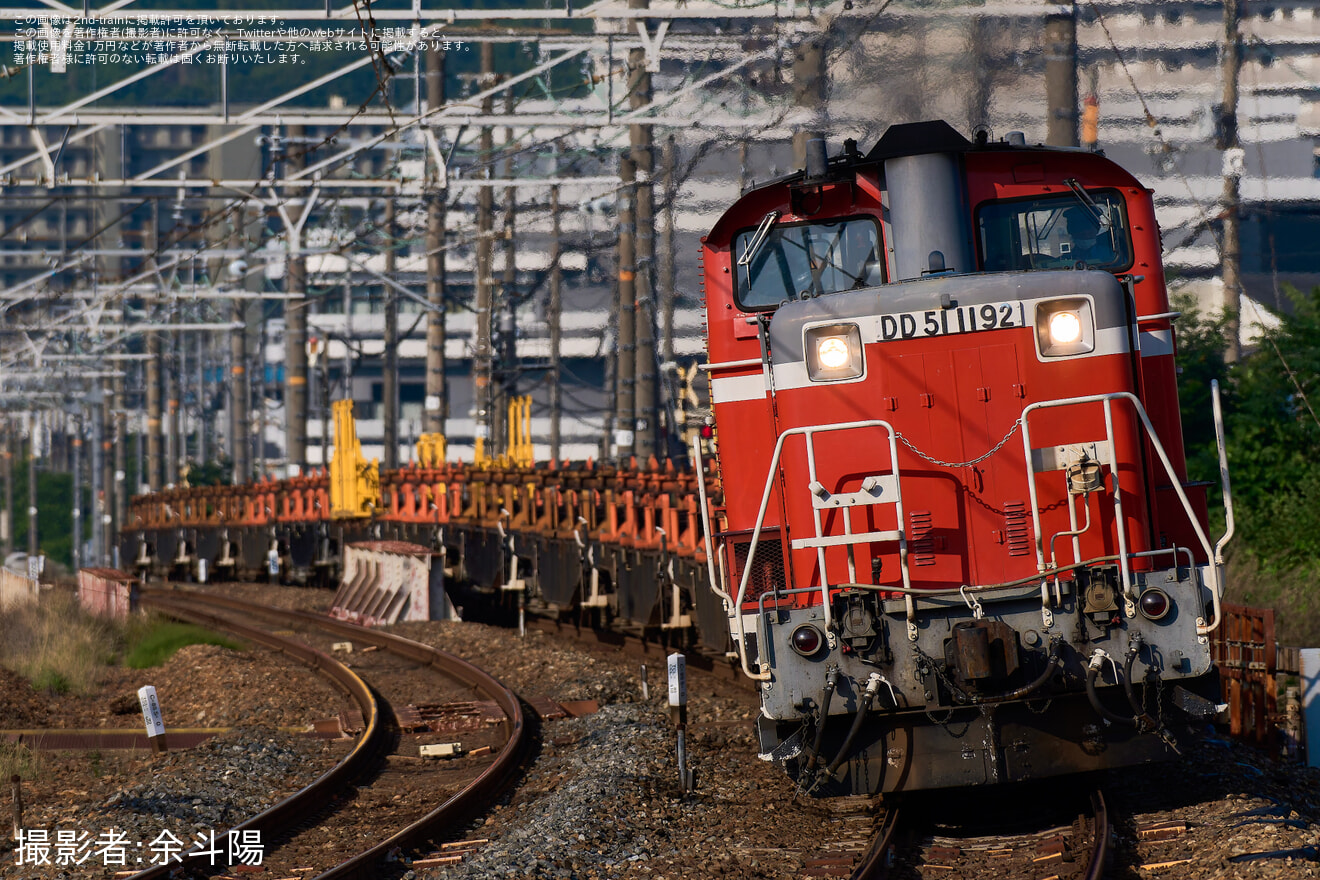 【JR西】DD51-1192牽引米原・宮原工臨運転の拡大写真