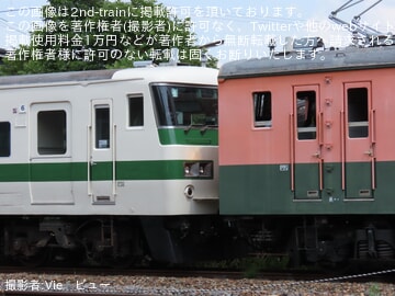 【JR東】185系C1編成がクモヤ143-52の牽引・推進で構内入換