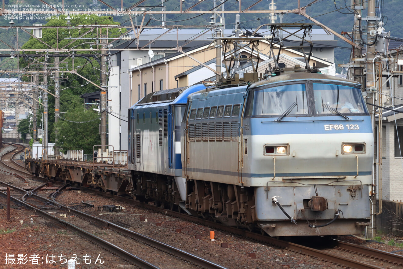 【JR貨】8865レでEF66-123がEF210-169+コキ4Bを牽引の拡大写真