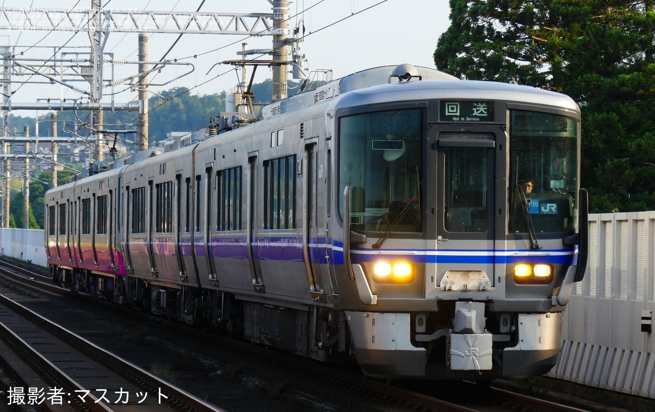 【ハピライン】521系HF05編成吹田総合車両所本所出場回送の拡大写真