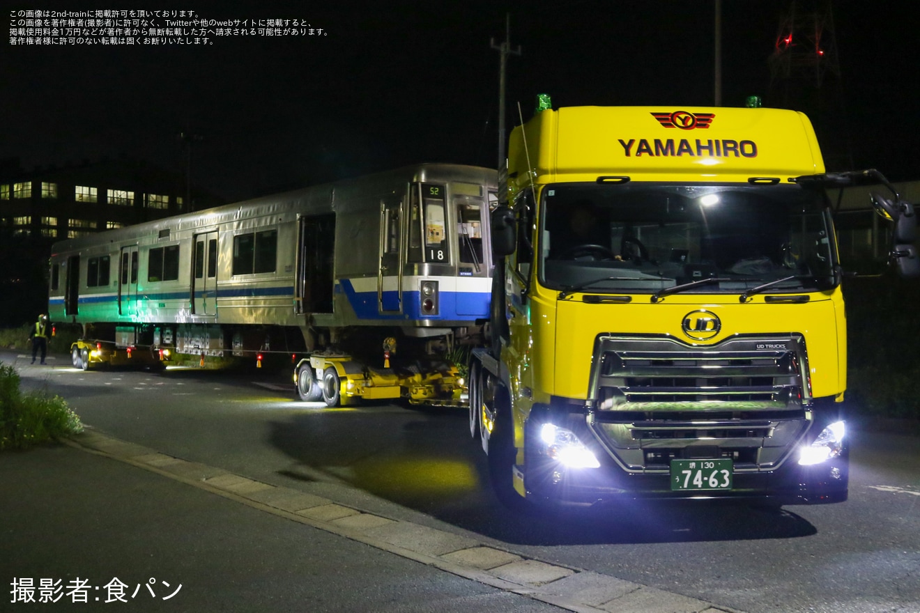 【福市交】1000N系18編成が廃車のため姪浜車両基地から陸送の拡大写真