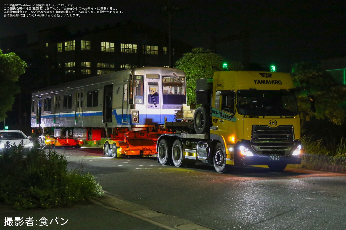 【福市交】1000N系18編成が廃車のため姪浜車両基地から陸送の拡大写真