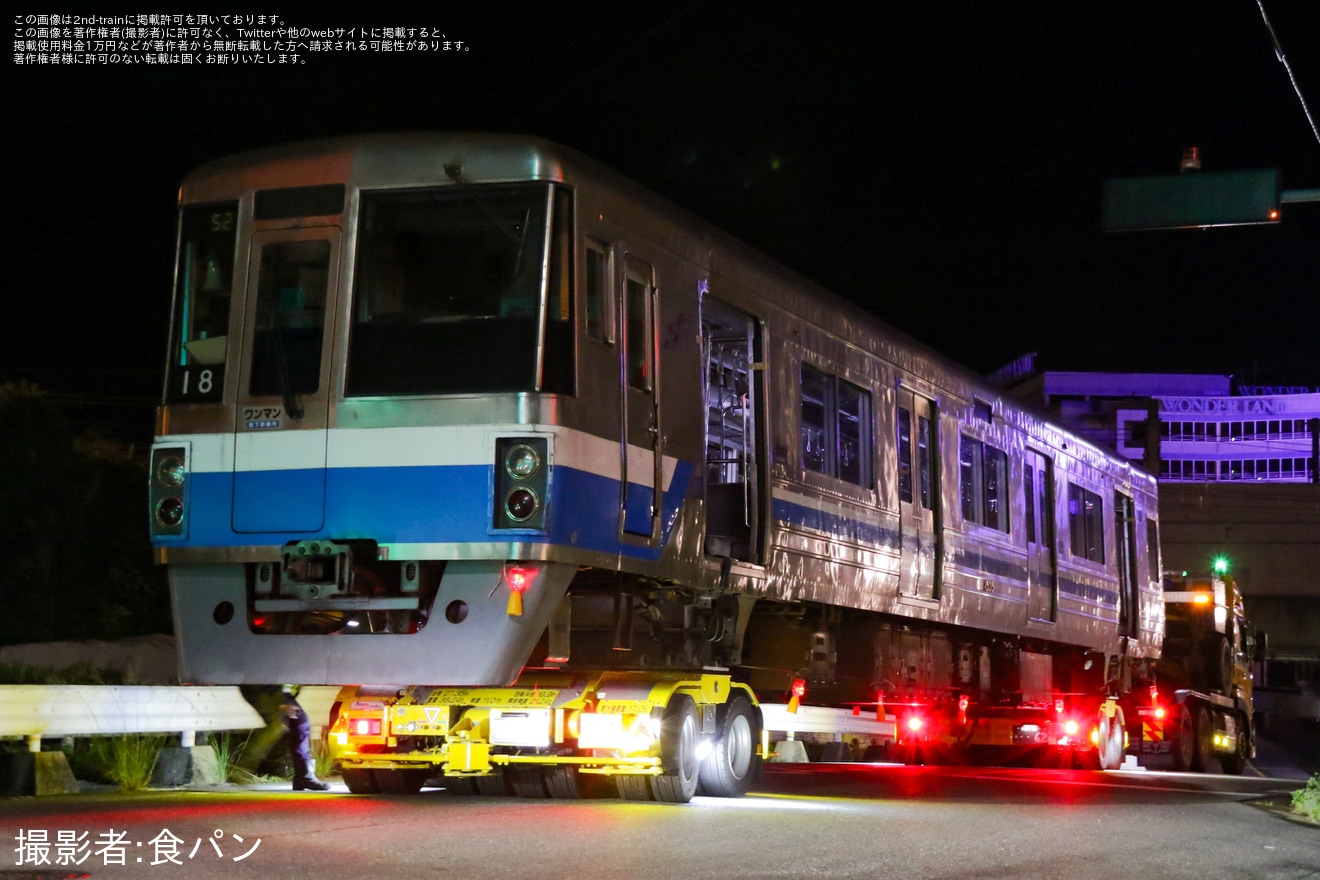 【福市交】1000N系18編成が廃車のため姪浜車両基地から陸送の拡大写真