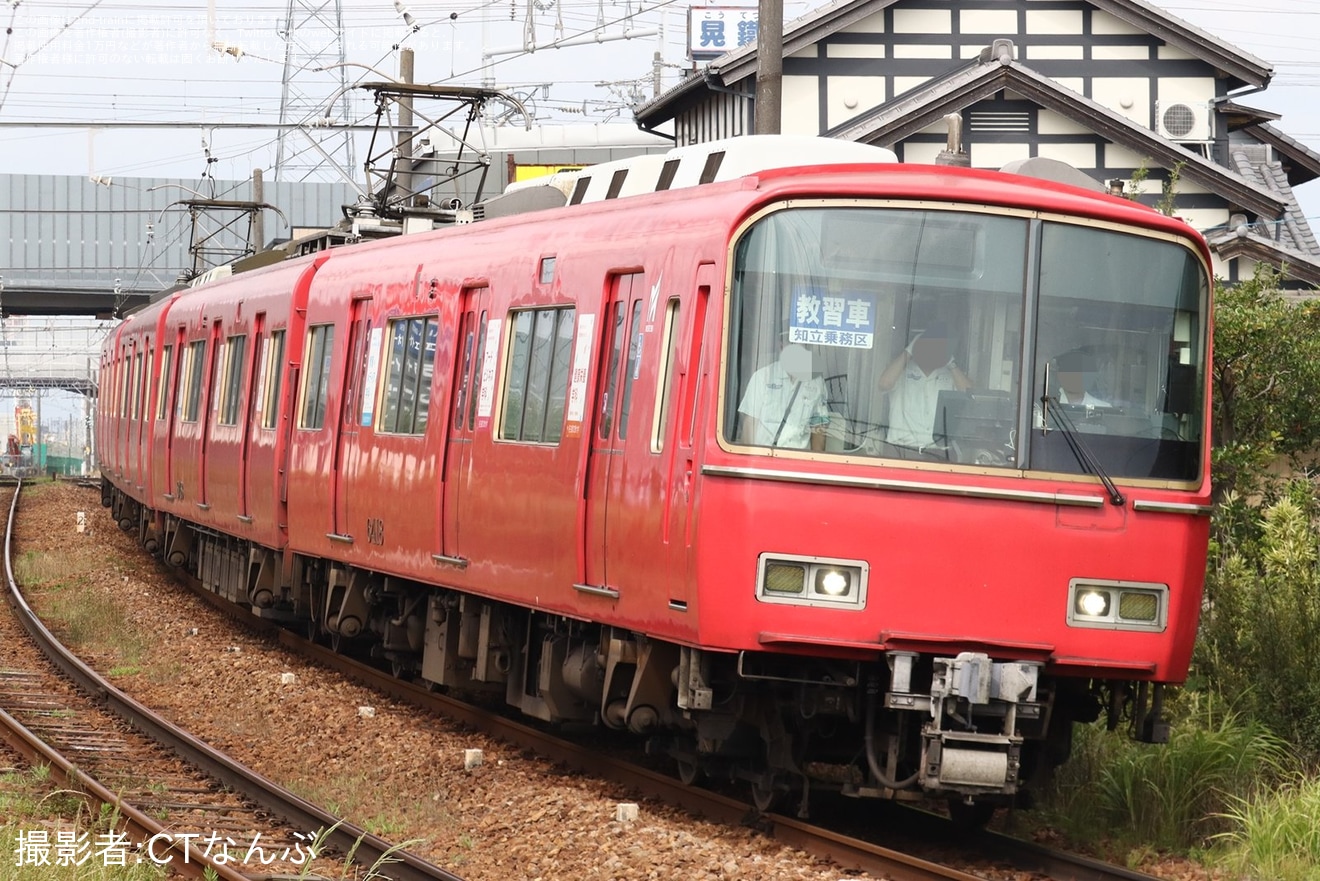 【名鉄】知立乗務区教習車が6500系6518Fを使用して2024年と異なる系統板で運転の拡大写真