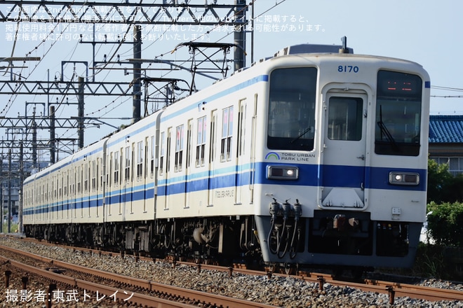 【東武】8000系8170Fが車輪転削を不明で撮影した写真