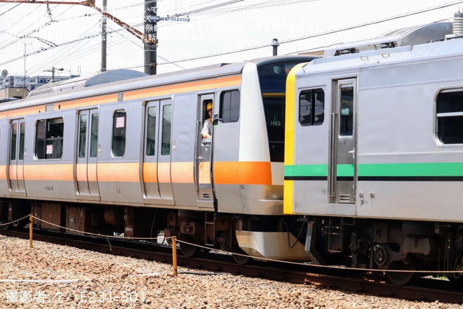 【JR東】E493系オク01編成+E233系H49編成が東大宮(操)へ回送を豊田～日野間で撮影した写真