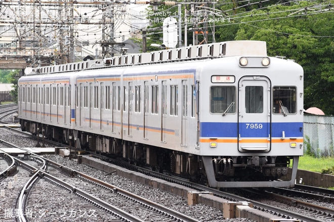 【南海】7100系7135F+7155F 千代田工場入場回送を住吉東駅で撮影した写真