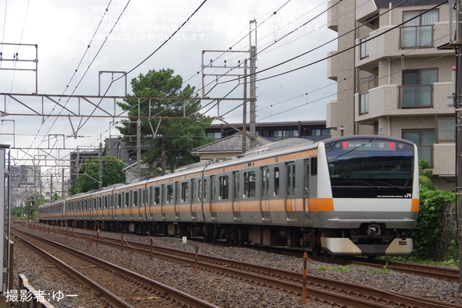 【JR東】E493系との訓練を終えたE233系H49編成(10両）が返却回送を不明で撮影した写真