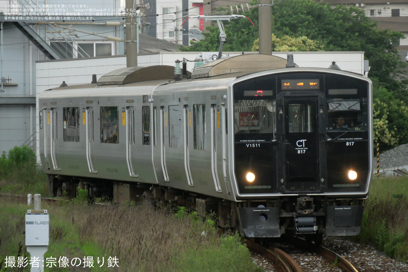 【JR九】817系VG1511編成小倉総合車両センター出場の拡大写真