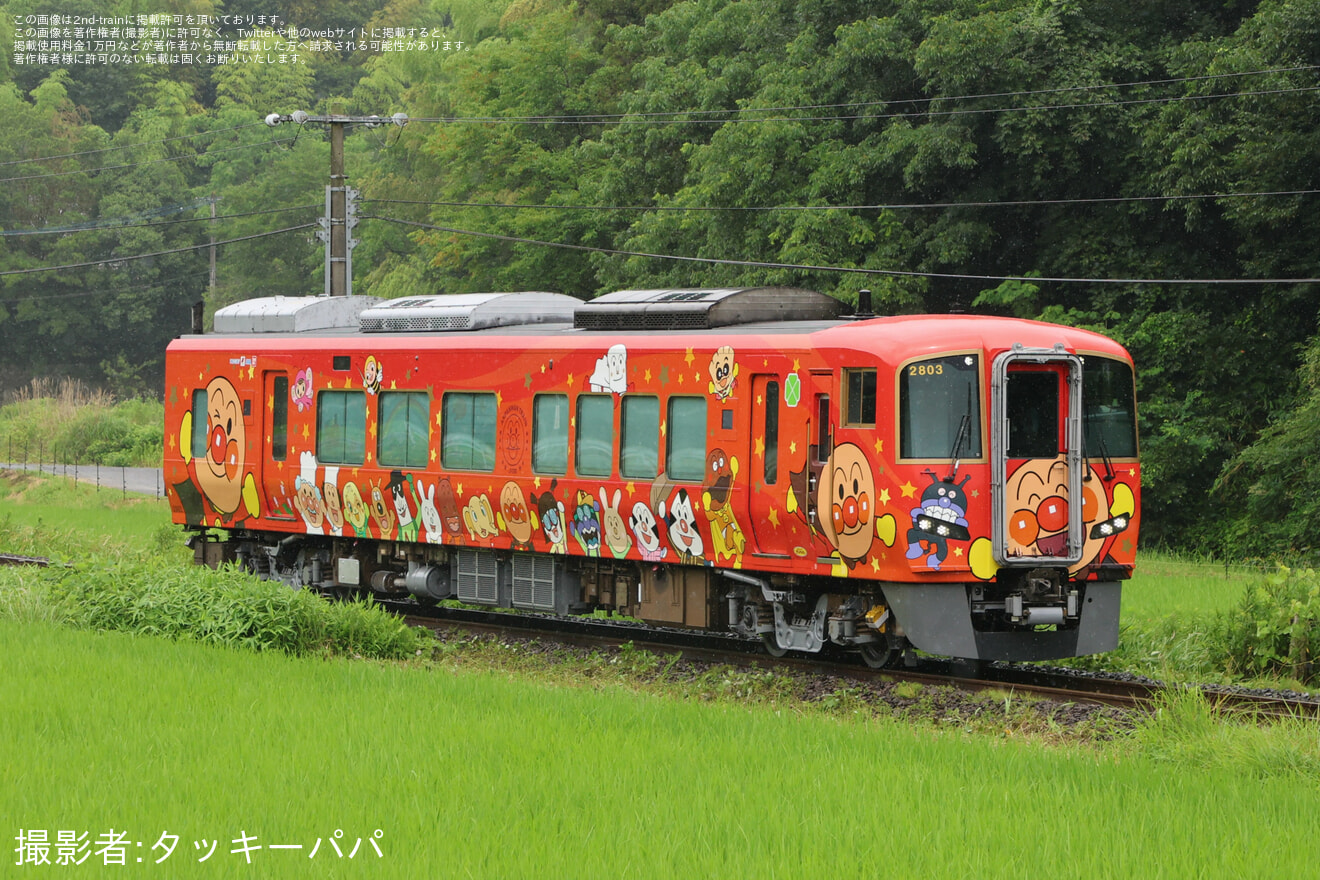 【JR四】2700系気動車2803号車「あかいアンパンマン列車」が多度津工場出場の拡大写真
