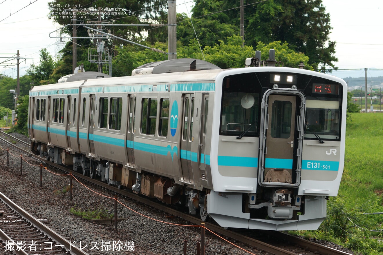 【JR東】キハE131-501+キハE132-501郡山総合車両センター出場回送（202506）の拡大写真