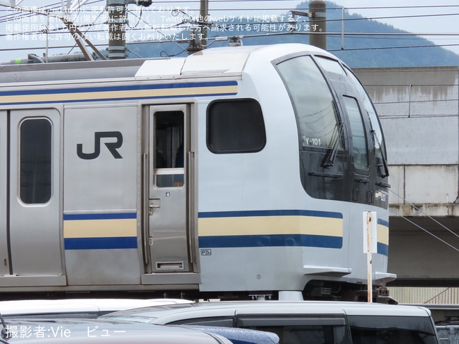 【JR東】クモヤ143の牽引で最後のE217系となるE217系クラY-101編成+Y-102編成 長野総合車両センターで構内入換