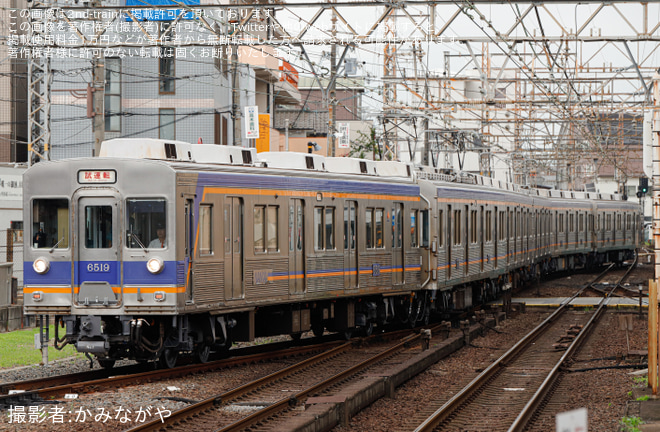 【南海】6200系 6519F 千代田工場出場試運転を堺東駅で撮影した写真