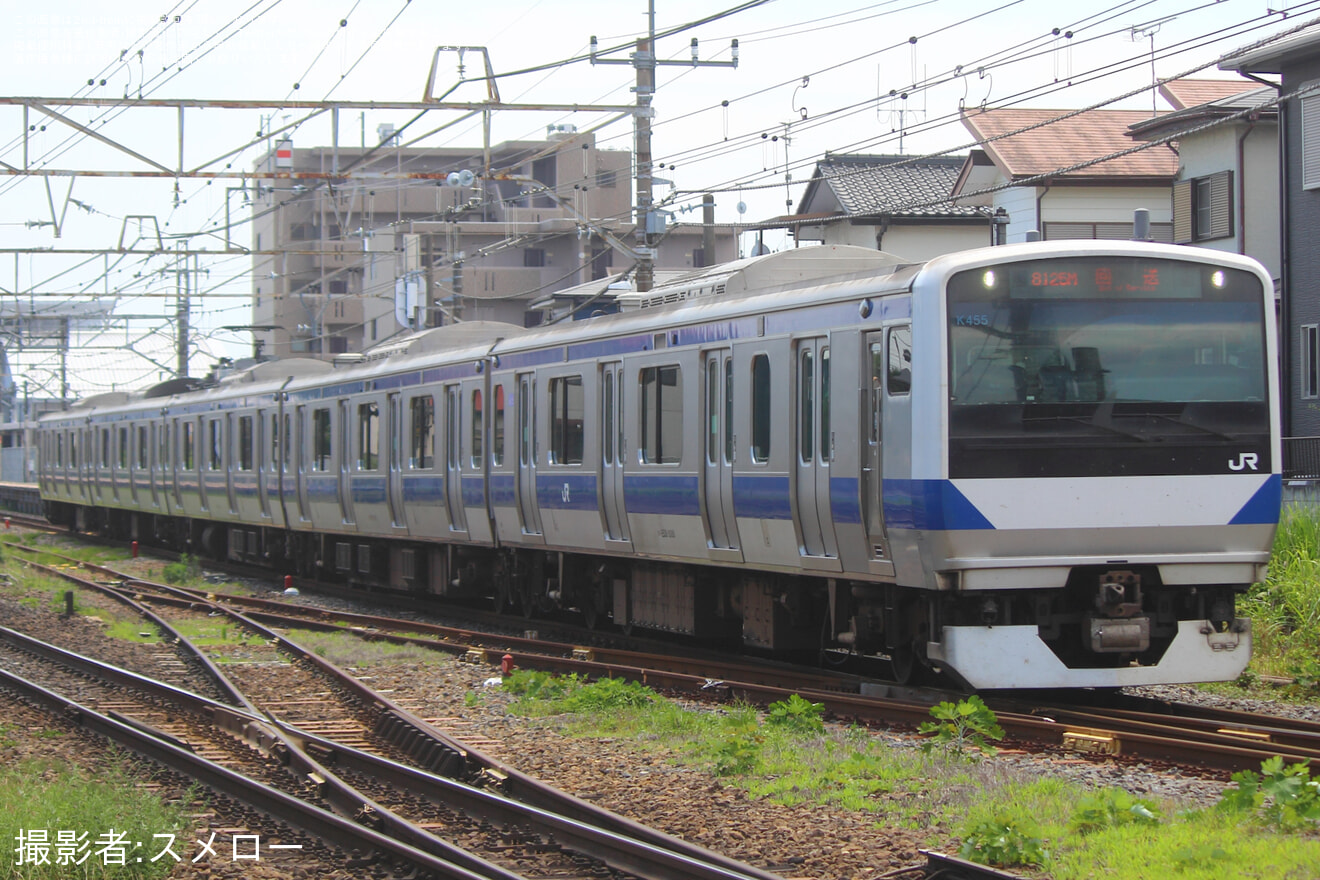 【JR東】E531系K455編成郡山総合車両センター入場の拡大写真