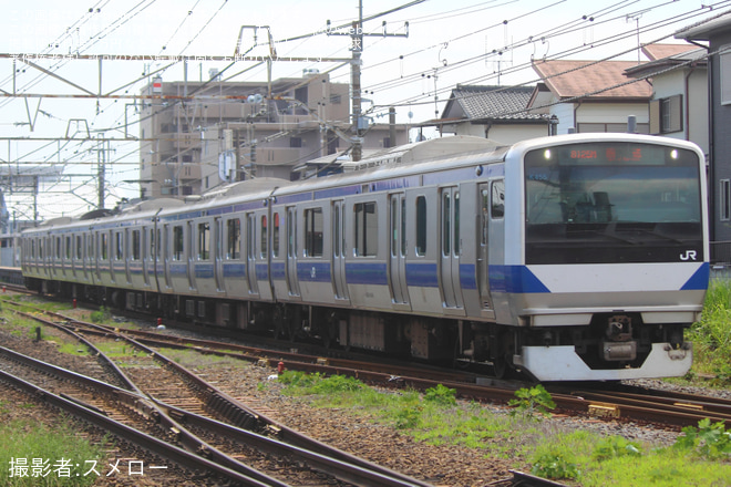 雀宮～宇都宮間で撮影された【JR東】E531系K455編成郡山総合車両センター入場