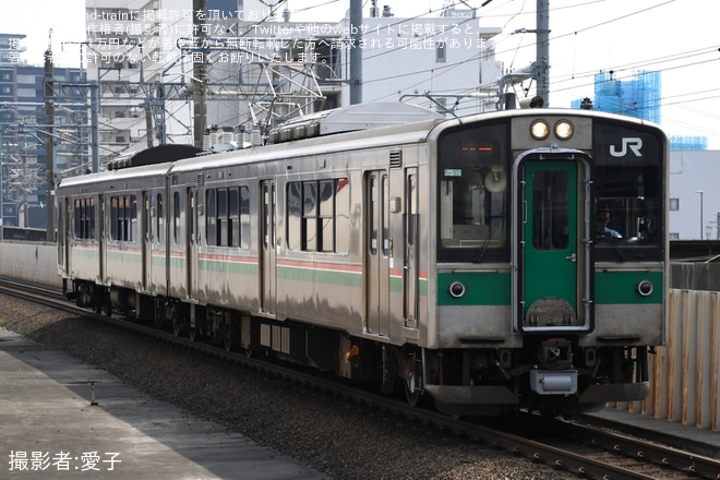 【JR東】701系F2-501編成郡山総合車両センター出場試運転を不明で撮影した写真