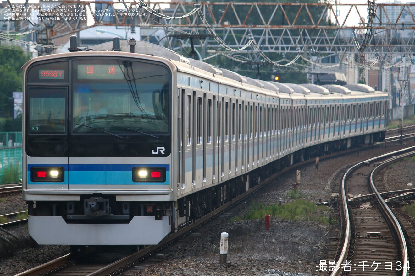 【メトロ】E231系ミツK1編成試運転実施後の回送の拡大写真