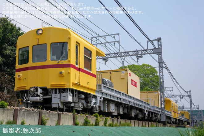 神奈川新町～京急東神奈川間で撮影された【京急】デト17・18形 デト17- 久里浜入場回送